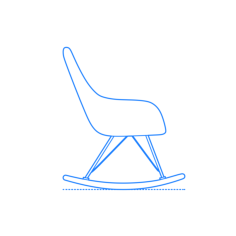 Furniture Rocking Chair Decker Rocking Chair Outline Icon Svg Set, Free Vectors File